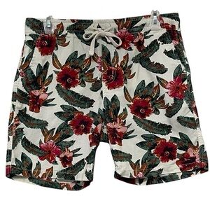 Chor Clothing Co Floral Print 100% Cotton Shorts Tie Waist Lightweight Size M
